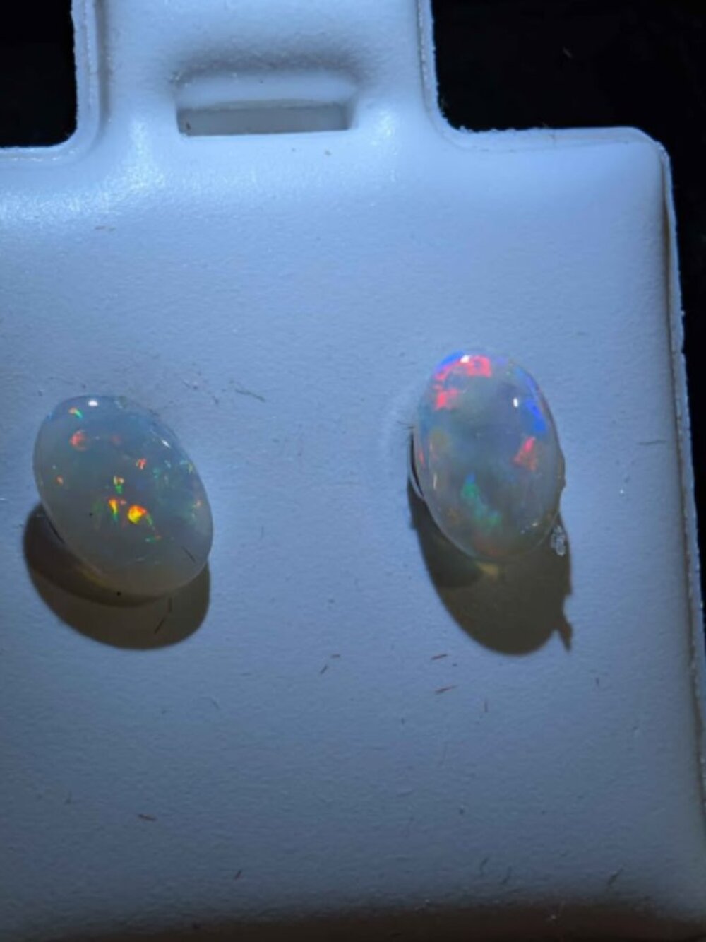 Petite dainty Ethiopian Fire Opal 925 earrings